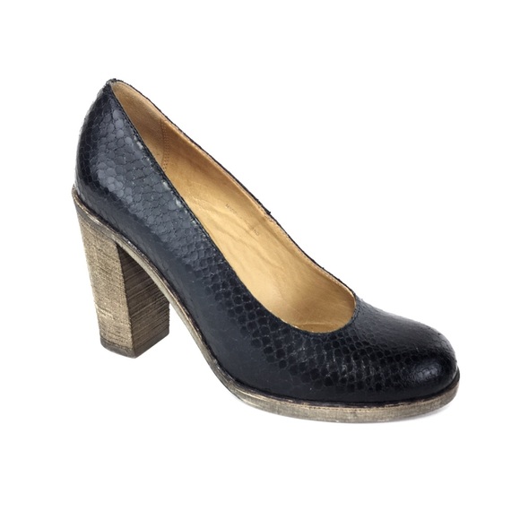 MM6 Maison Margiela Black Snakeskin Pumps - Picture 1 of 12